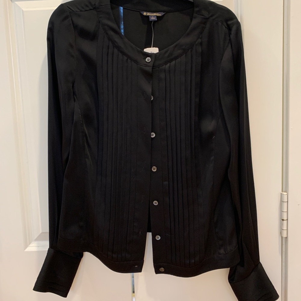 Brooks Brothers Black Silk Button Up Shirt
